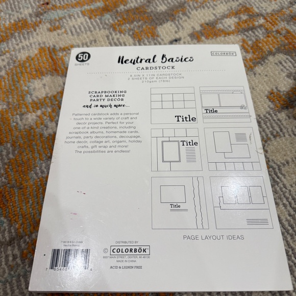 Lot of 2 scrapbook supplies neutral card stock paper & wood thank you stamp - Picture 11 of 15